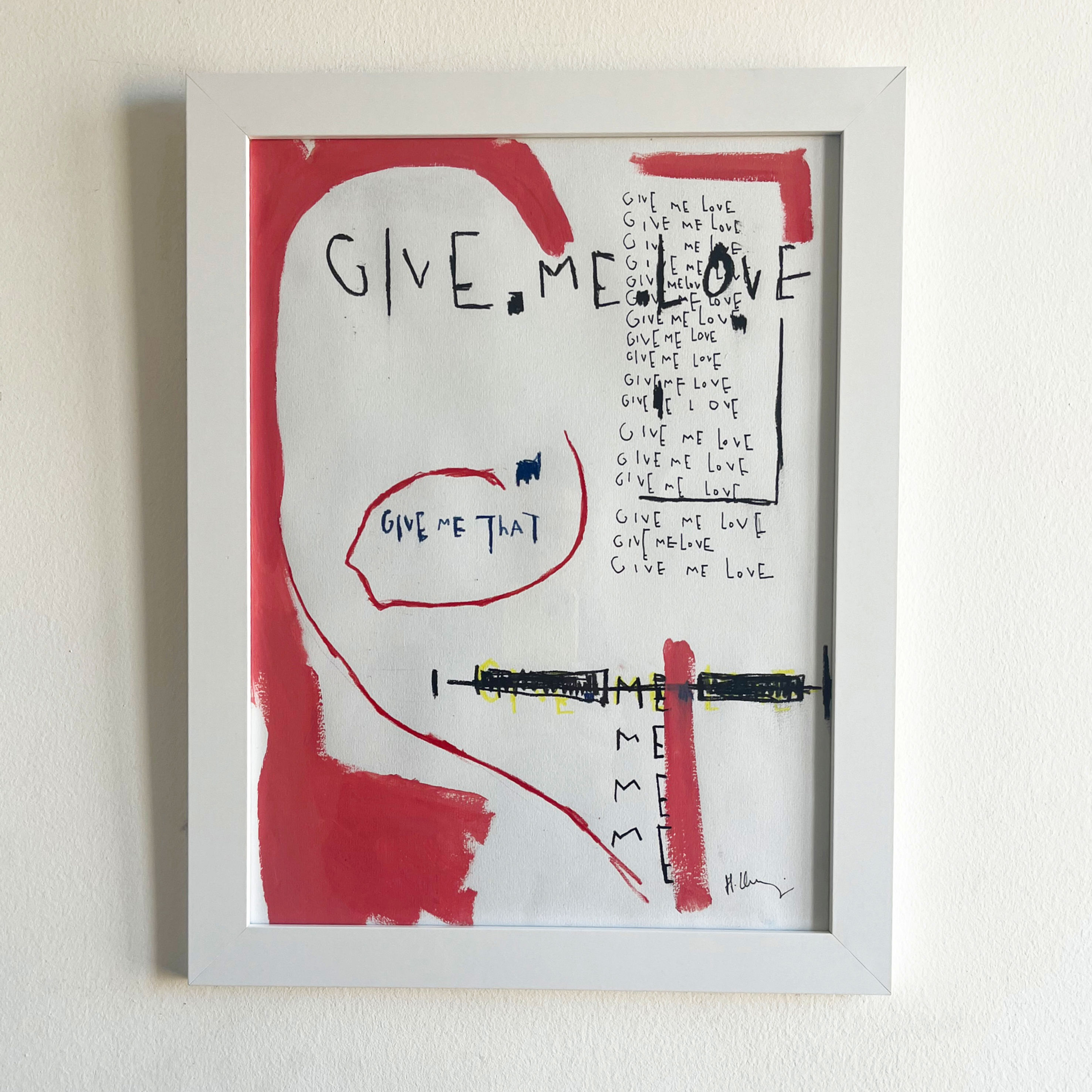 Give me love - Dessin original encadré