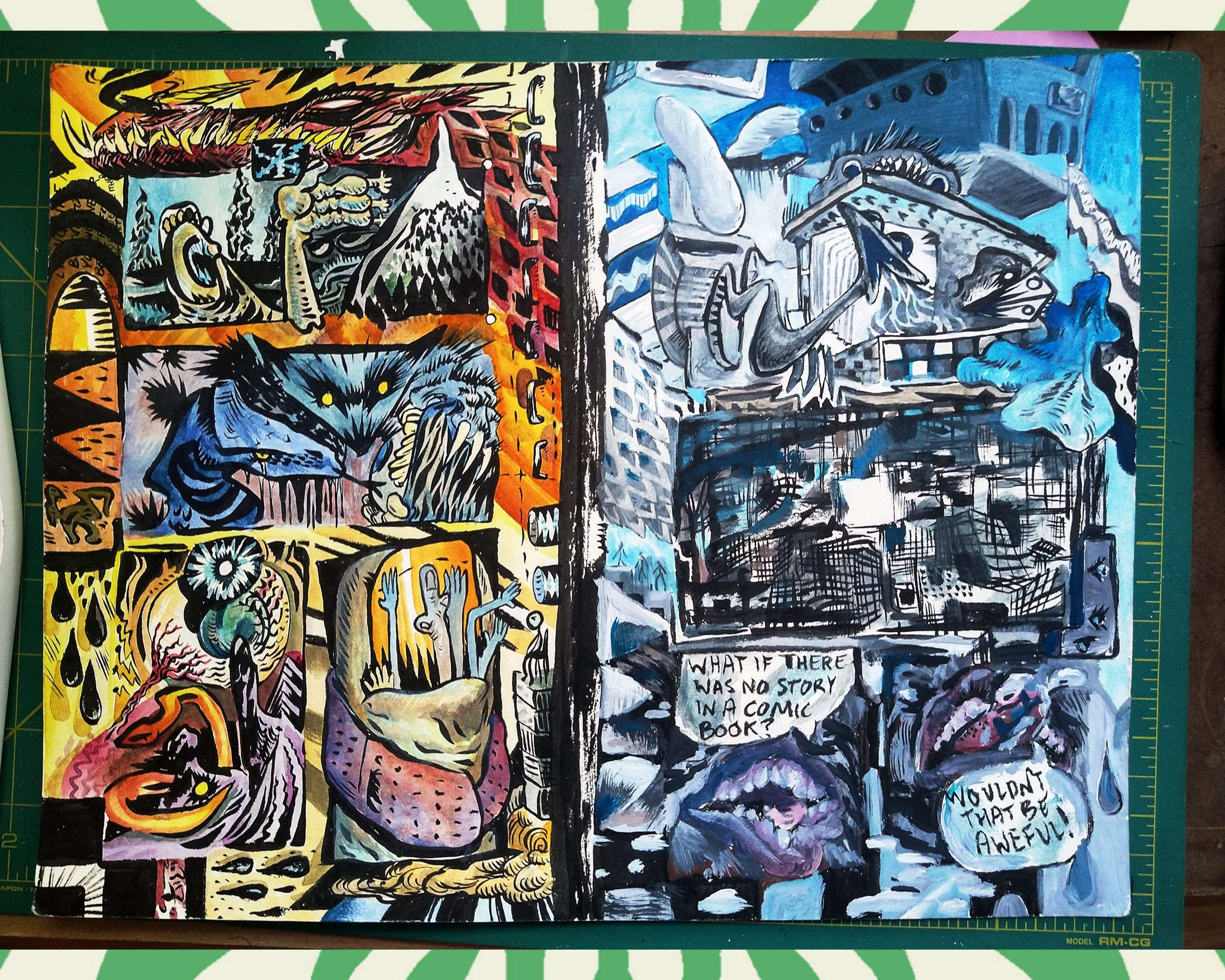 Limited Print of Warm cool mental landscape in graphic novel format (2022)