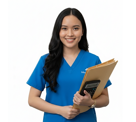 Medical billing virtual assistant verifying insurance claims and processing payments accurately.