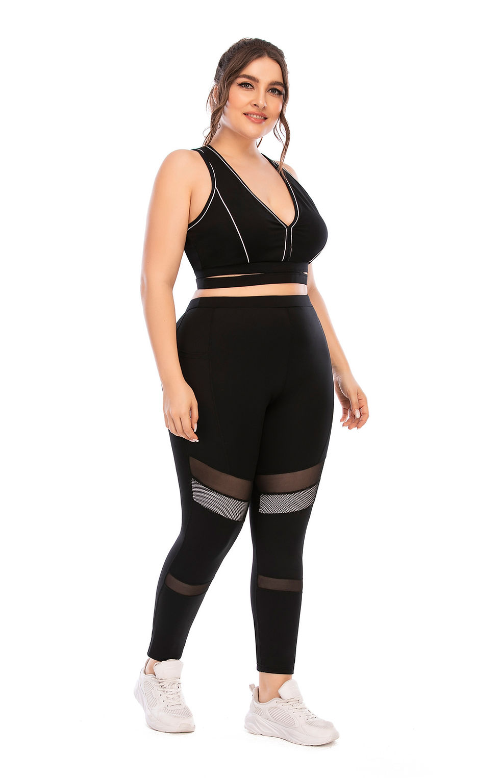 Thumbnail: 12043 Plus GYM wear 2pcs set High Stretchable