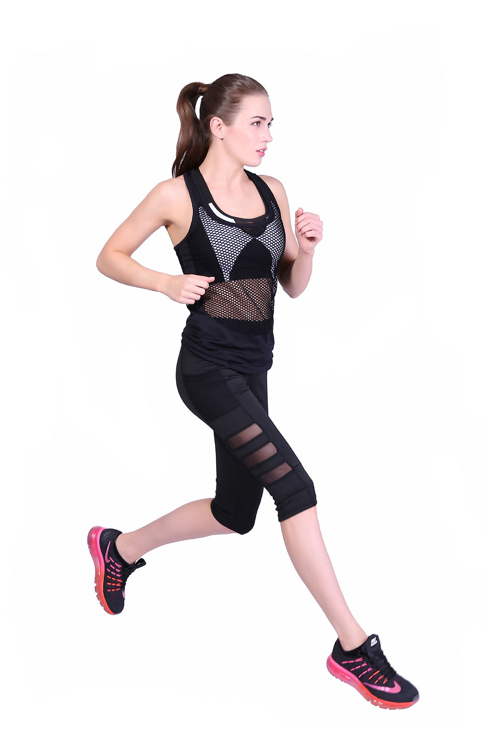 Thumbnail: 6027 Capri with Pockets for Women, High Waisted Tummy Control Workout Black