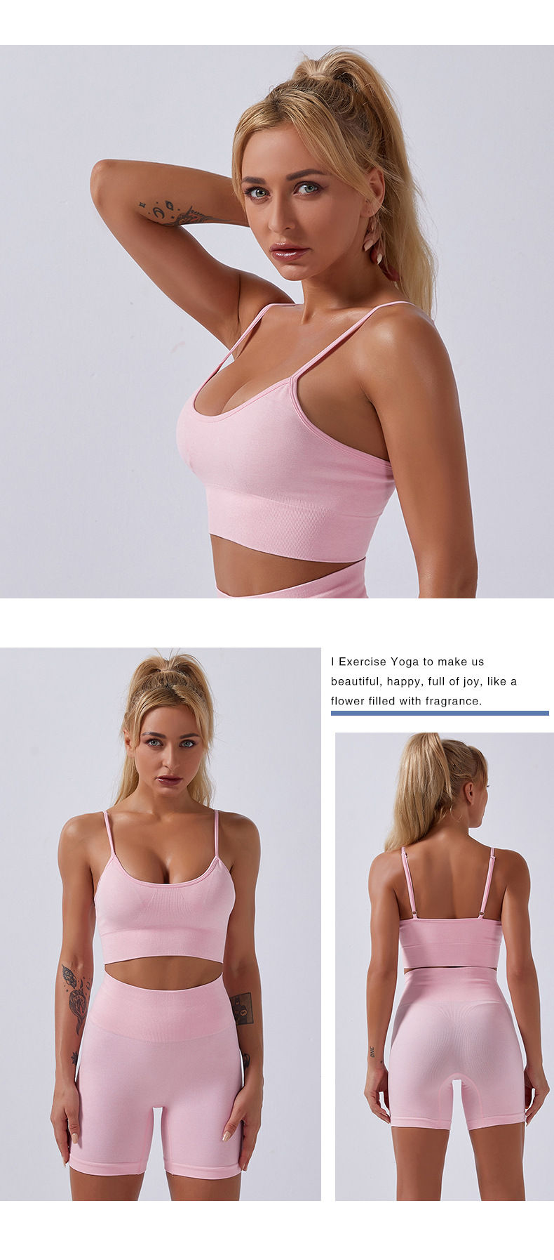 Thumbnail: YJ032 2pcs Set Yoga bra top with high waist shorts