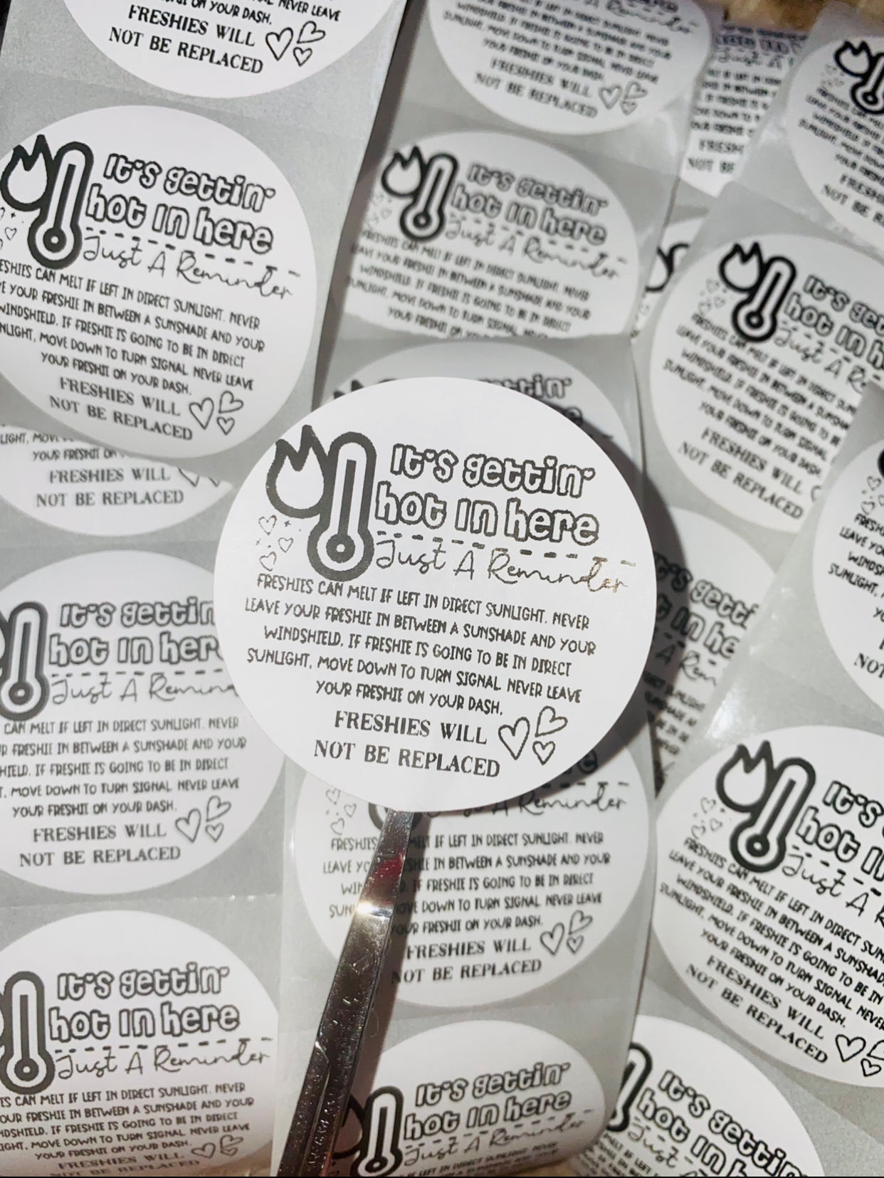 hot warning label - small business - freshie maker