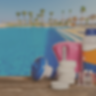 Photo D'une piscine extérieure avec des produits d'entretien de piscine devant située à Strasbourg construite par votre pisciniste et constructeur de piscine en Alsace, Piscines ES & Spas à Colmar et Strasbourg