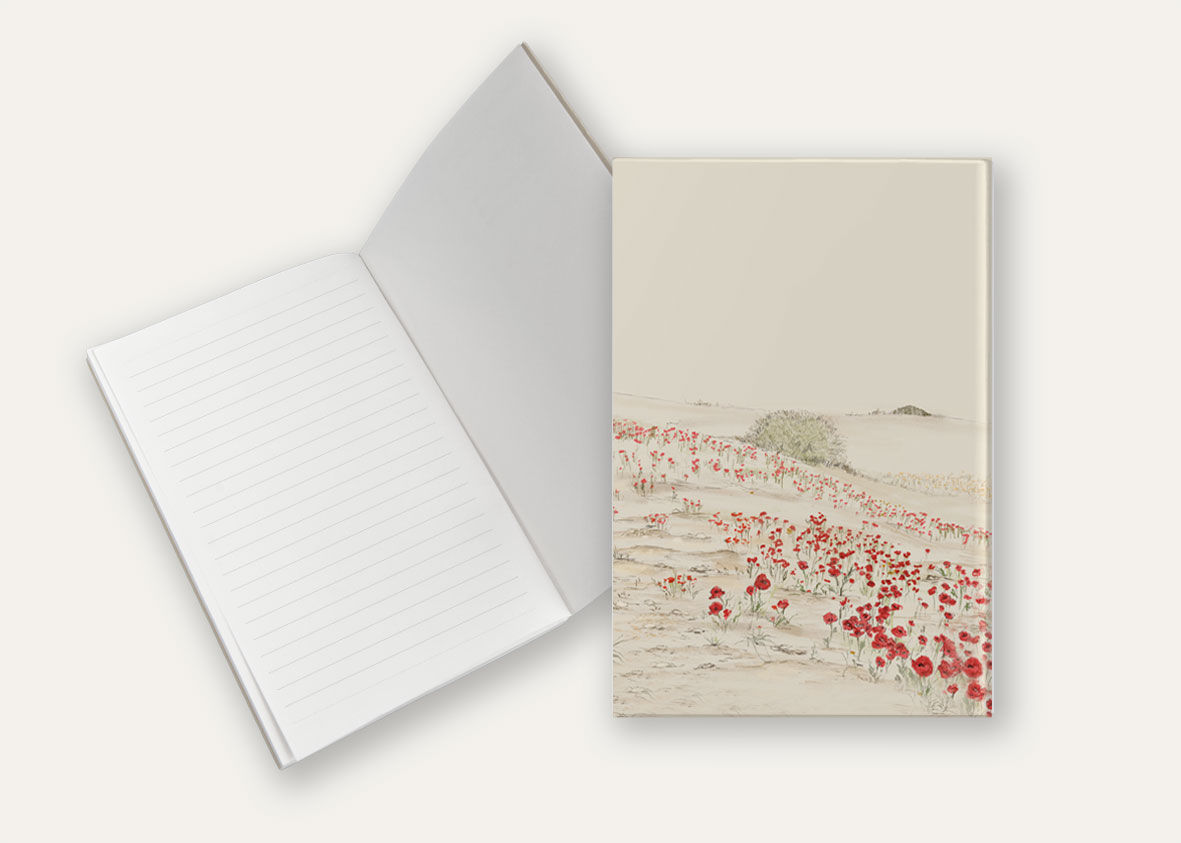 מחברת כריכה רכה מרבד פרגים