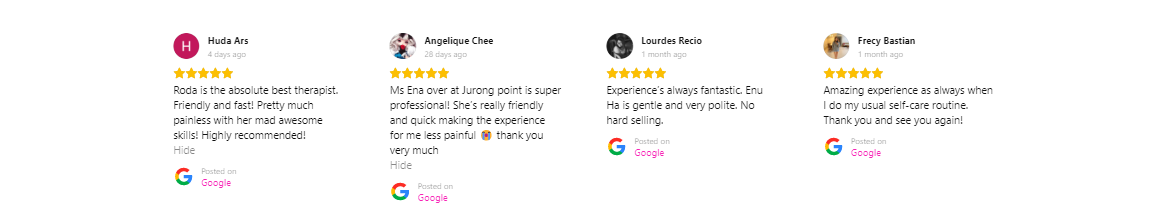 Client testimonials and reviews for Pink Parlour's beauty services, highlighting customer satisfaction.