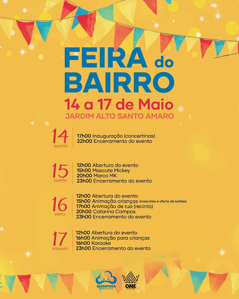 O Fórum de Artes e Ofícios vai estar presente na 1ª Feira do Bairro no Jardim de Santo Amaro de 14 a 17 de Maio.