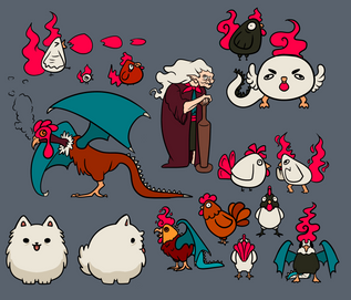 Baba Yaga and Dragon Chickens character spread