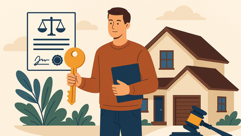 Família feliz em frente a uma casa, representando o conceito de usucapião no Brasil, aquisição legal de propriedade por posse prolongada e uso social do imóvel.