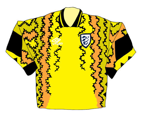 Tim Flowers retro football kit illustration England goalkeeper jersey
