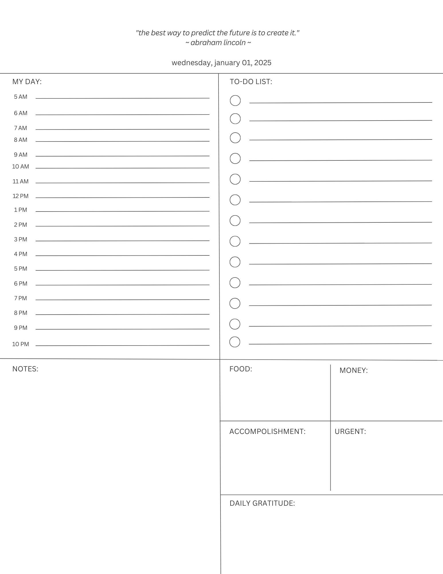 2025 Manifestation Planner