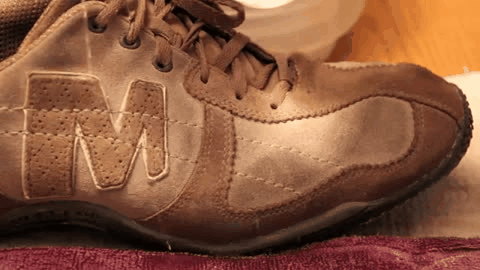 hydrobead on white suede shoes