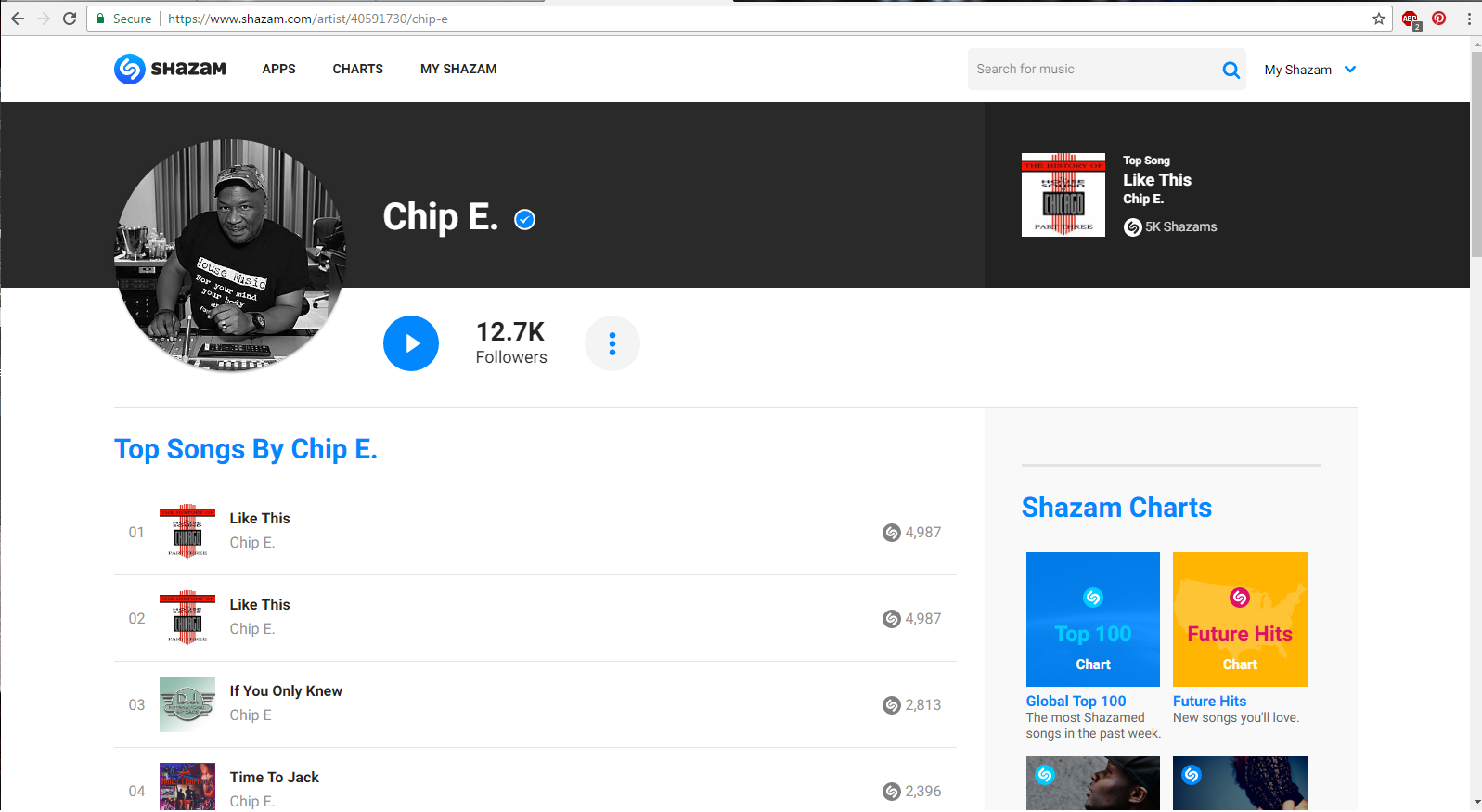 Chip E is Verified on Shazam