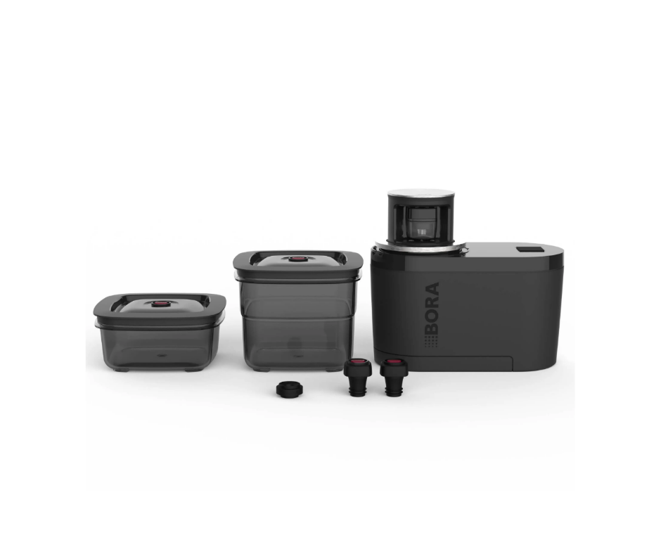 BORA QVac Stainless Steel Einbau-Vakuumierer mit Edelstahloberfläche, 3 Programmen und ausziehbarem Schlauch