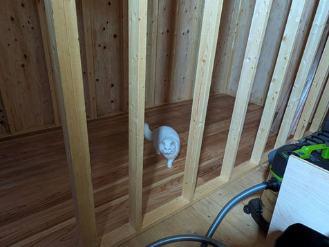 小屋作り内装・作業部屋の床張り