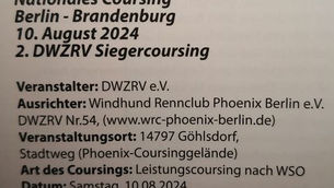 Leistungscoursing am 10.08.2024 - KEIN 2. DWZRV Siegercoursing!