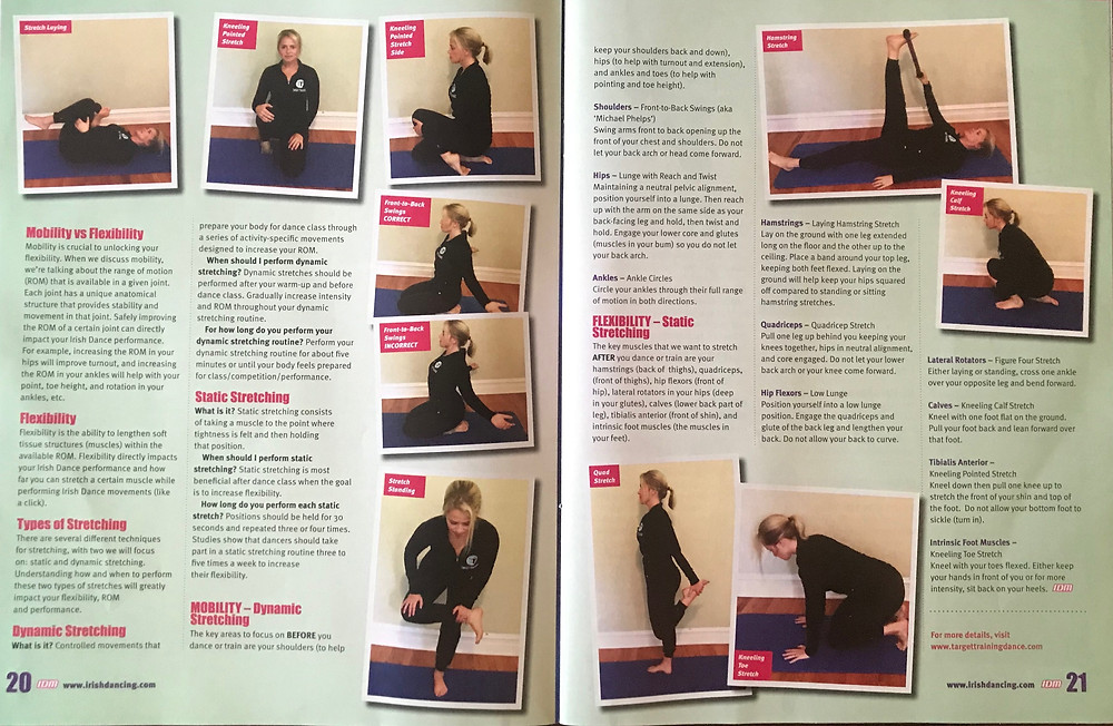 Irish dancing magazine, flexibility for Irish dancers, strength and conditioning for Irish dance