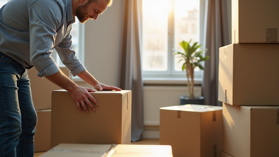 Close-up view of professional movers packing fragile items carefully