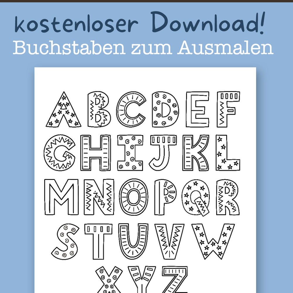 Buchstaben zum Ausmalen!