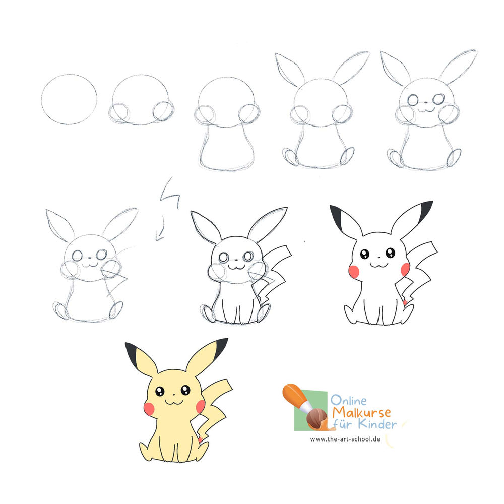 Pikachu SchrittfürSchritt Maleinleitung