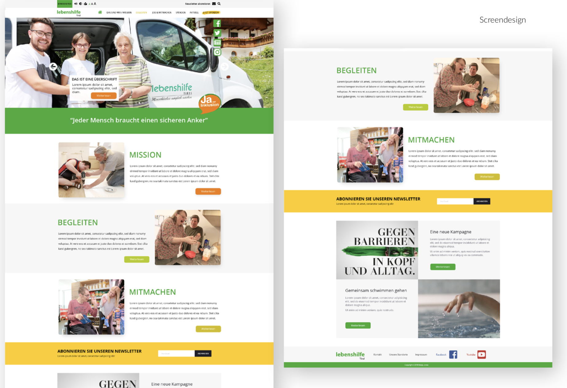 Screendesign Lebenshilfe