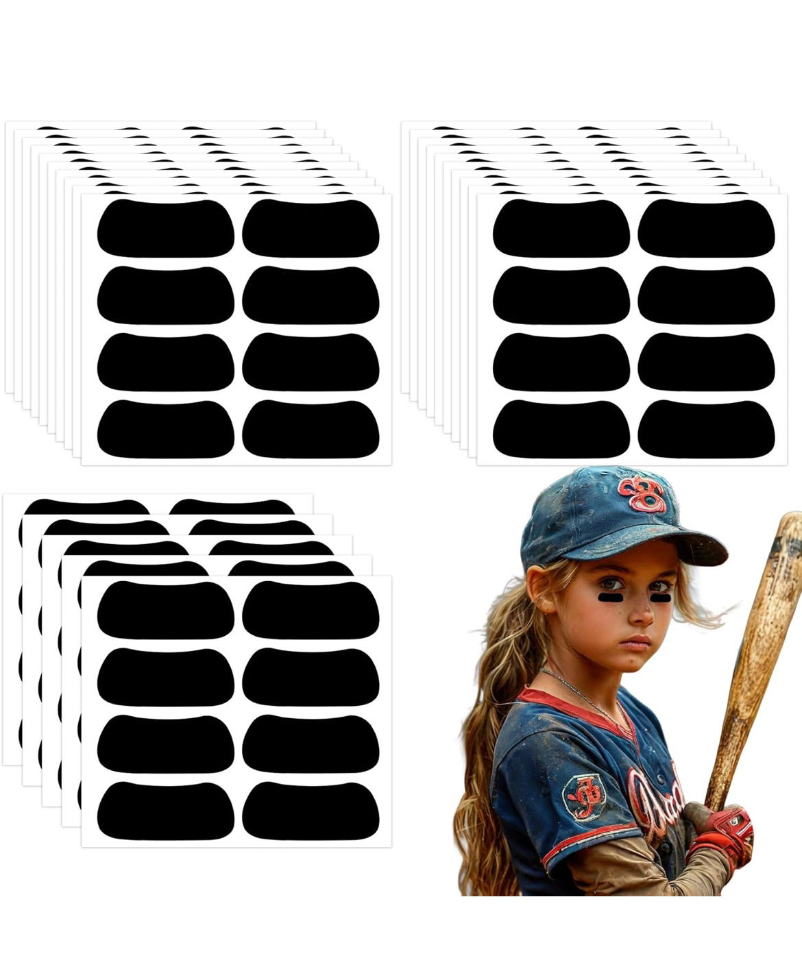 200 pcs blacks sports eye stickers