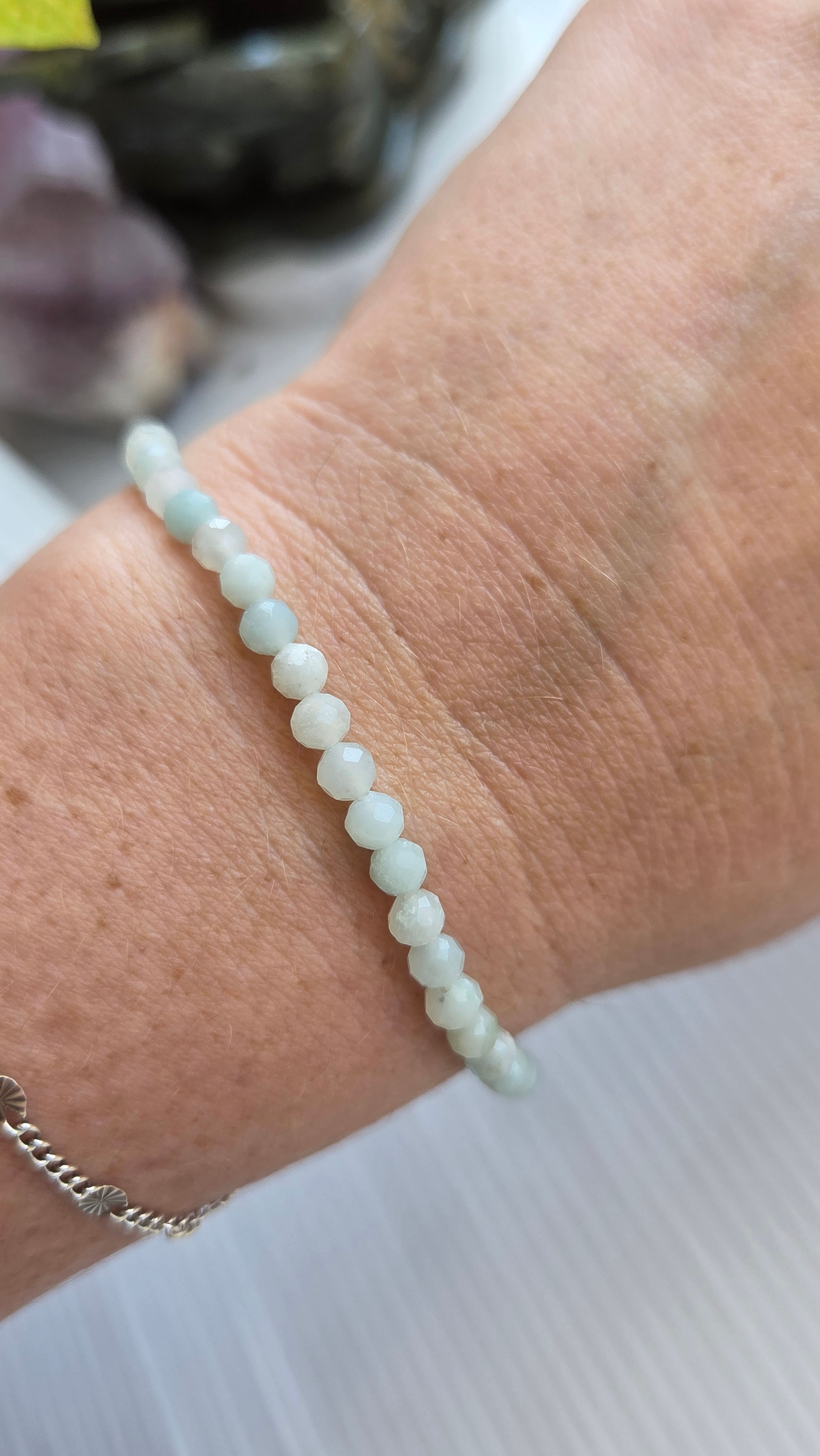 Amazonite faceted bracelet (stretch one size fits most)