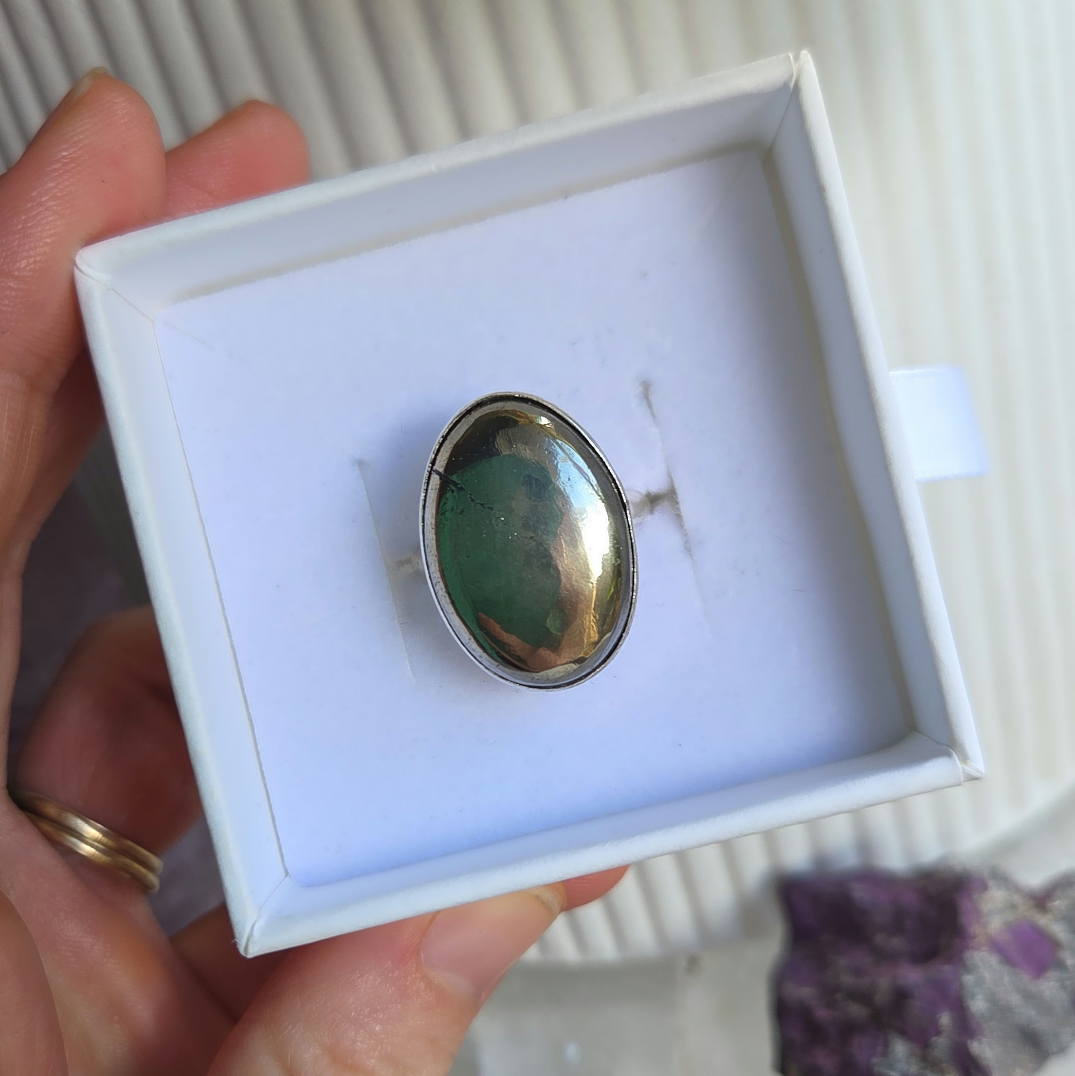 Pyrite Ring - 925 Silver (adjustable)