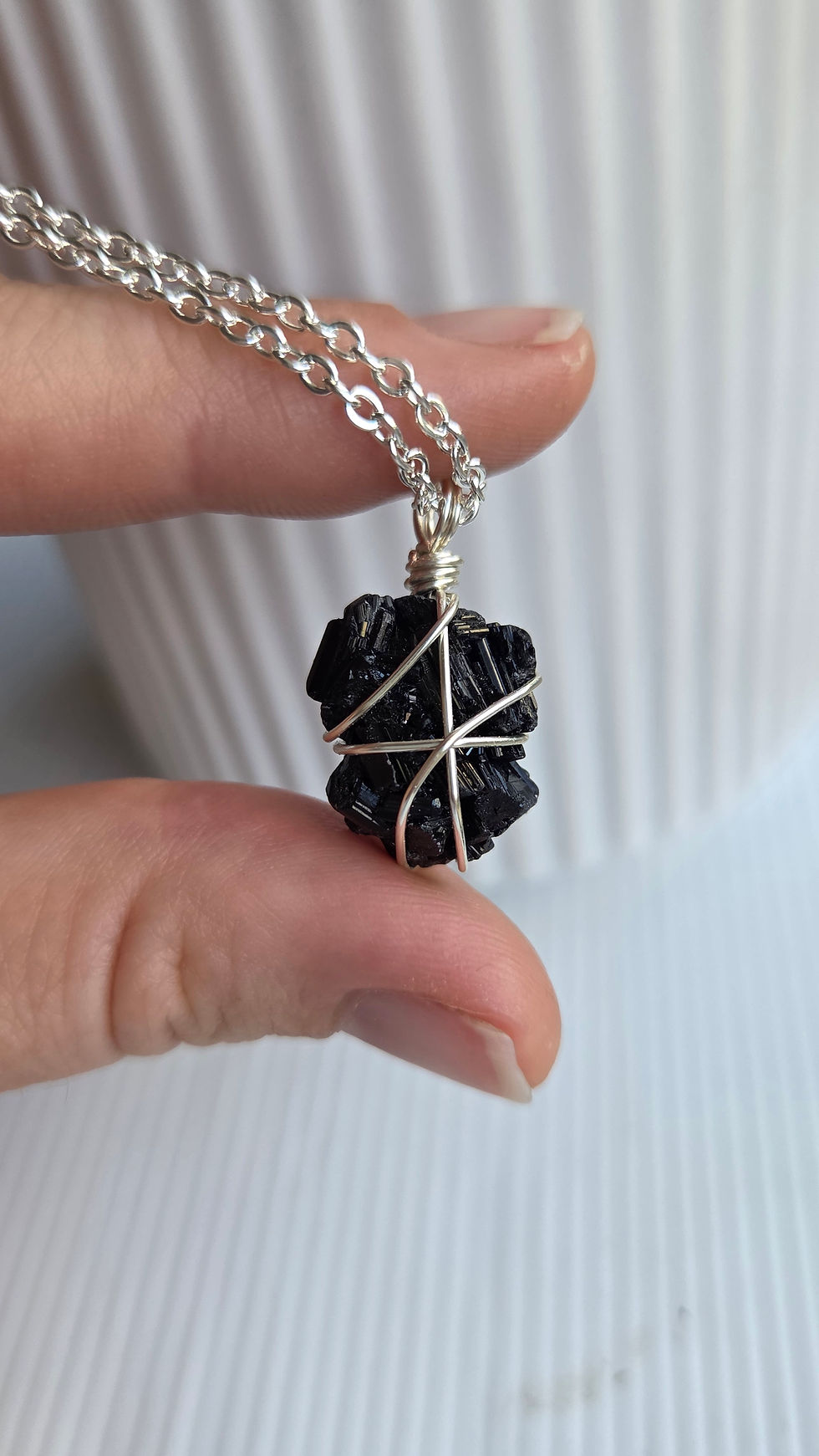 Black Tourmaline - Silver (24"/61cm)