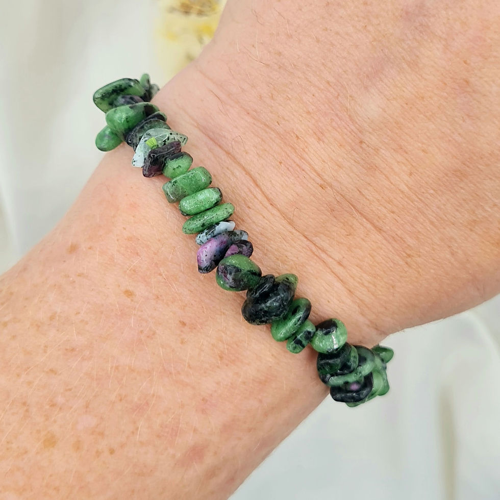Ruby Zoisite Chip Bracelet