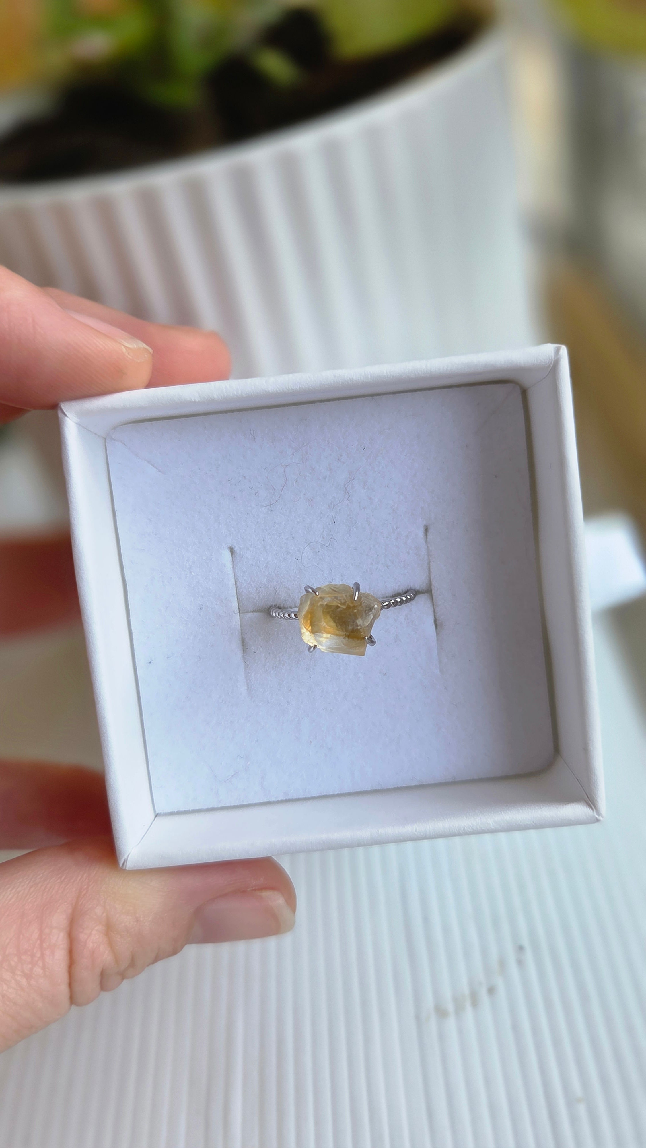 Citrine Ring - 925 silver (adjustable)