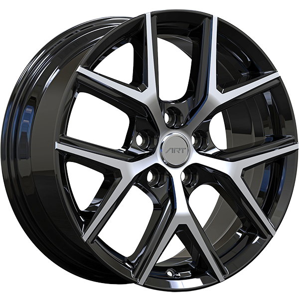 REPLICA 383 Noir lustré - Façade machinée 18x7.5 5x114.3 Offset: 45 Hub: 60.1