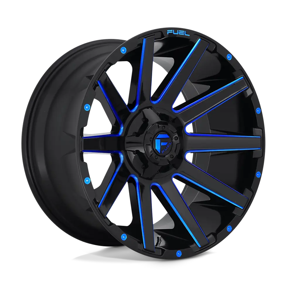 FUEL CONTRA GLOSS BLACK BLUE TINTED CLEAR 20x10 -18 110.1 5X139.7/5X
