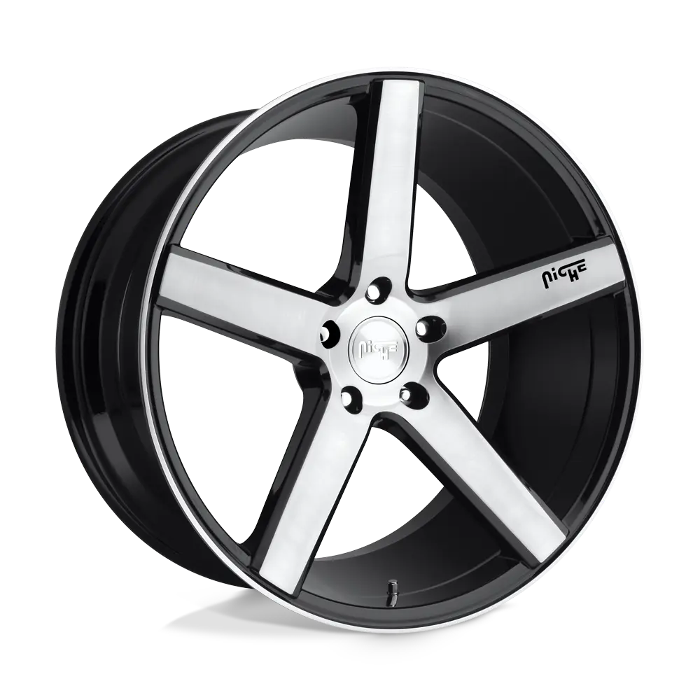 Niche Milan 18x8 5x114.3 offset 40 Gloss Black and machined face