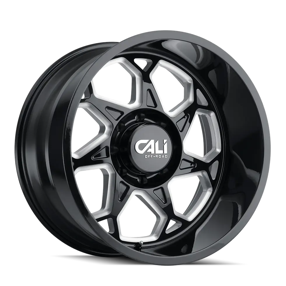 Cali Off-road SEVENFOLD Gloss black milled 20x10 -25 5x127mm 78.1mm