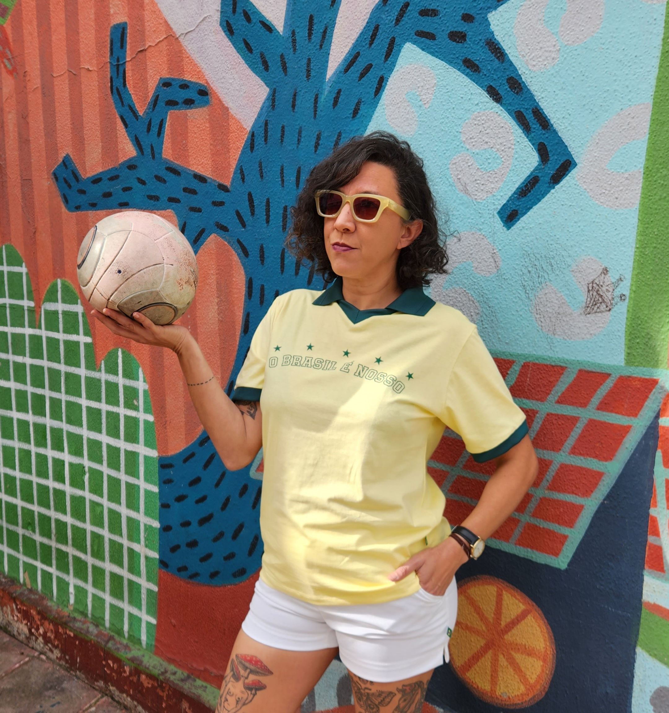 Camiseta COPA amarelo retrô FRENTE SILK