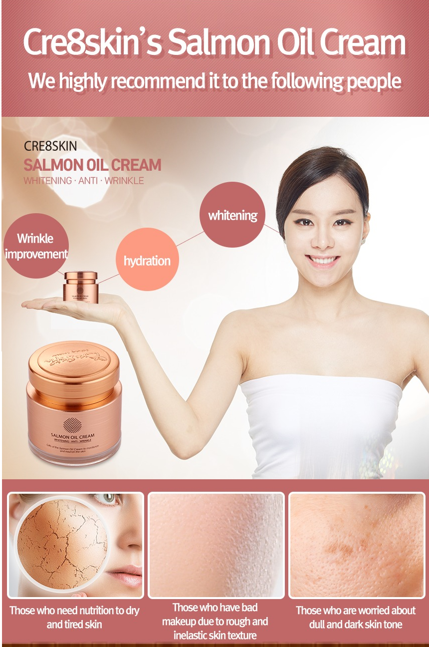 Thumbnail: CRE8SKIN Salmon Oil Cream 80g 2.8Oz Daily Whitening Anti-Wrinkle