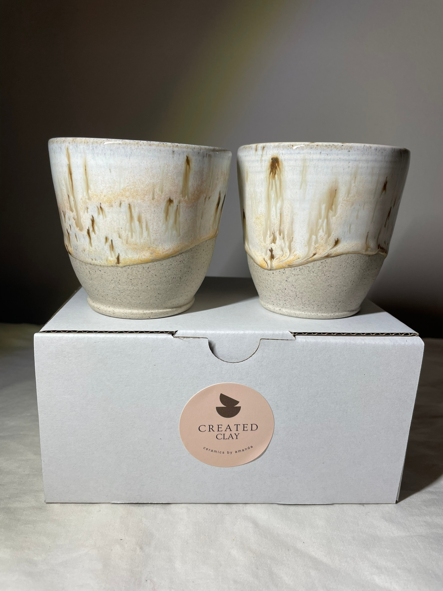 2 Piece Espresso/Macchiato Cup Set in Brown Speckle