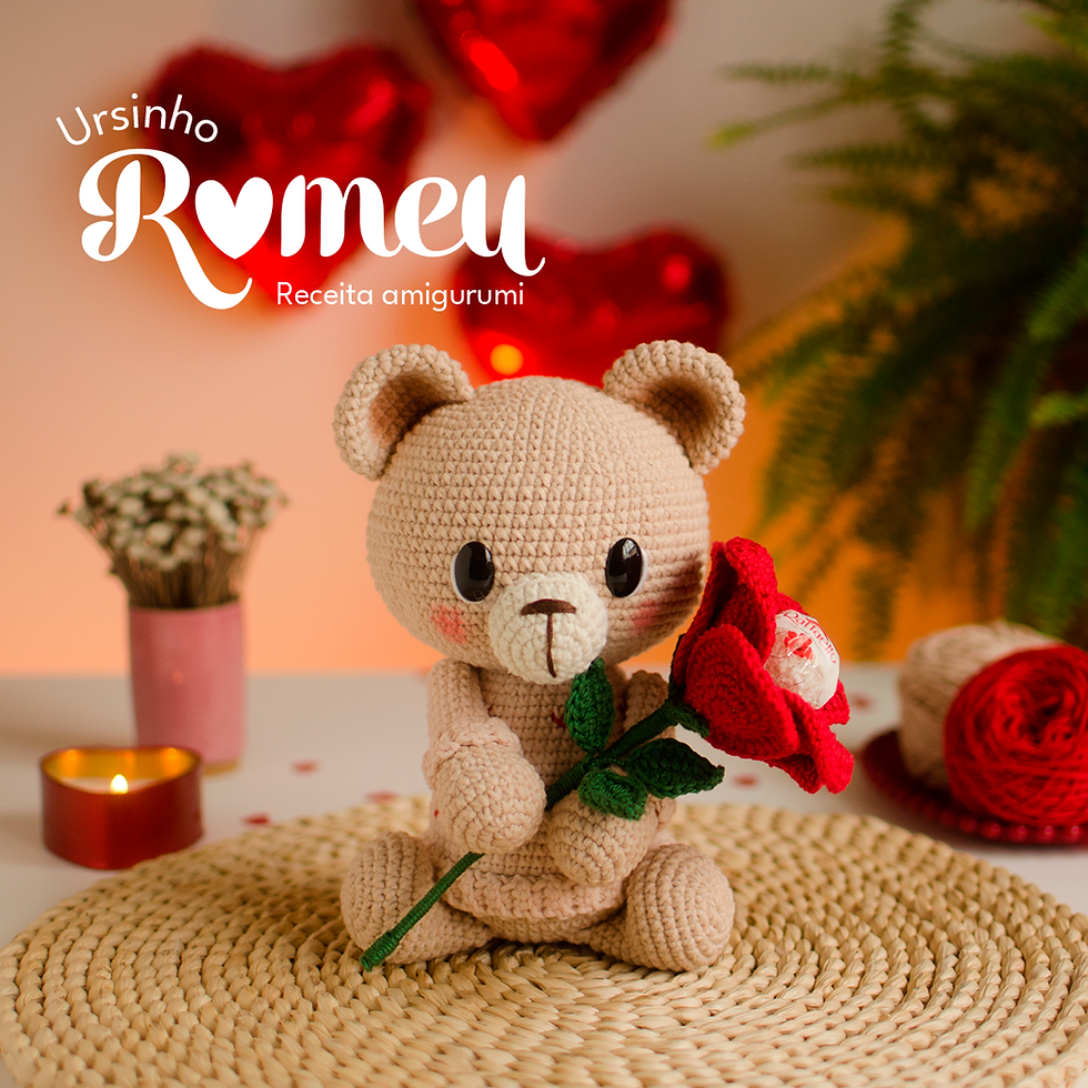 receita amigurumi urso dia dos namorados