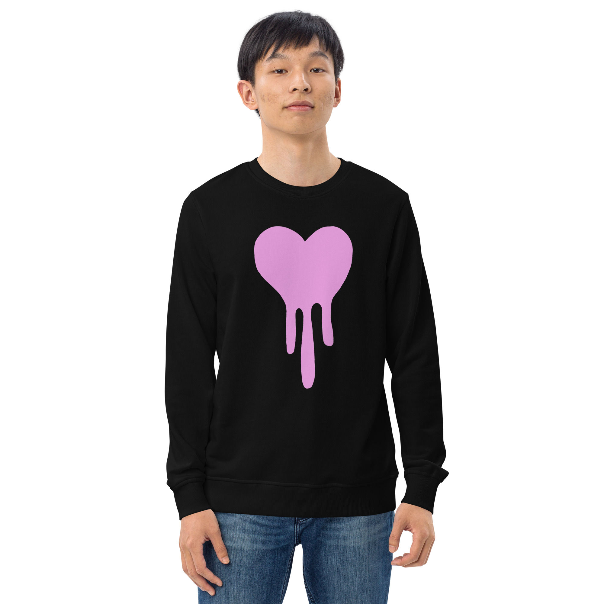 HEART MELT (ORGANIC SWEATSHIRT - PINK)
