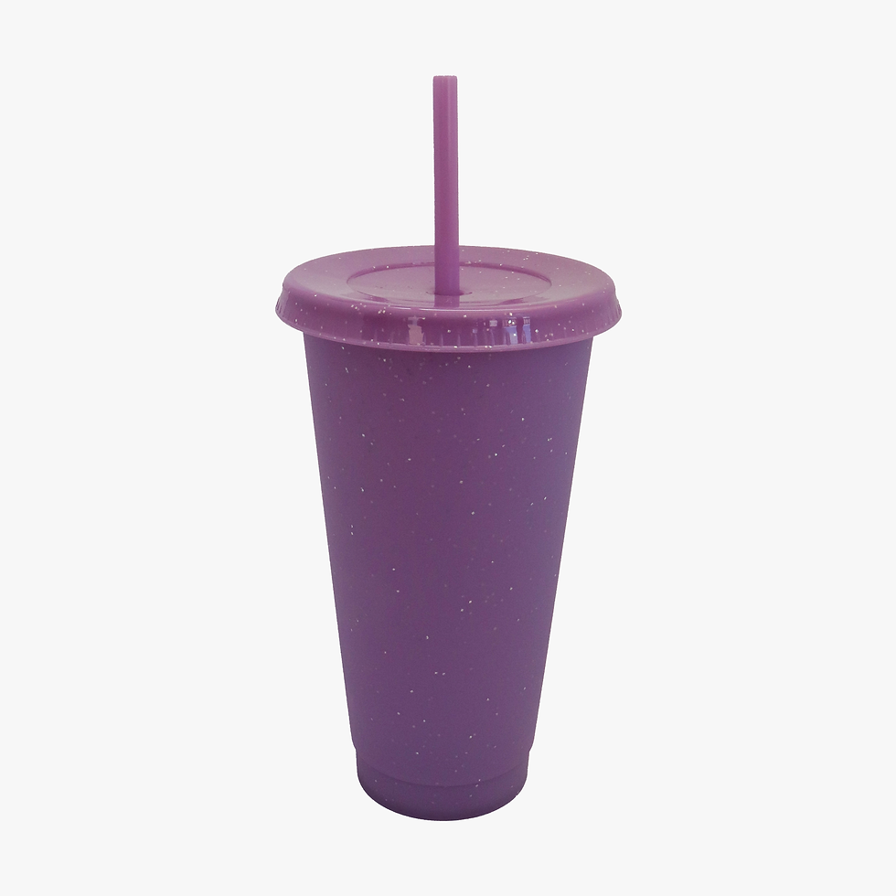 Personalised Glitter Cold Cup with Straw