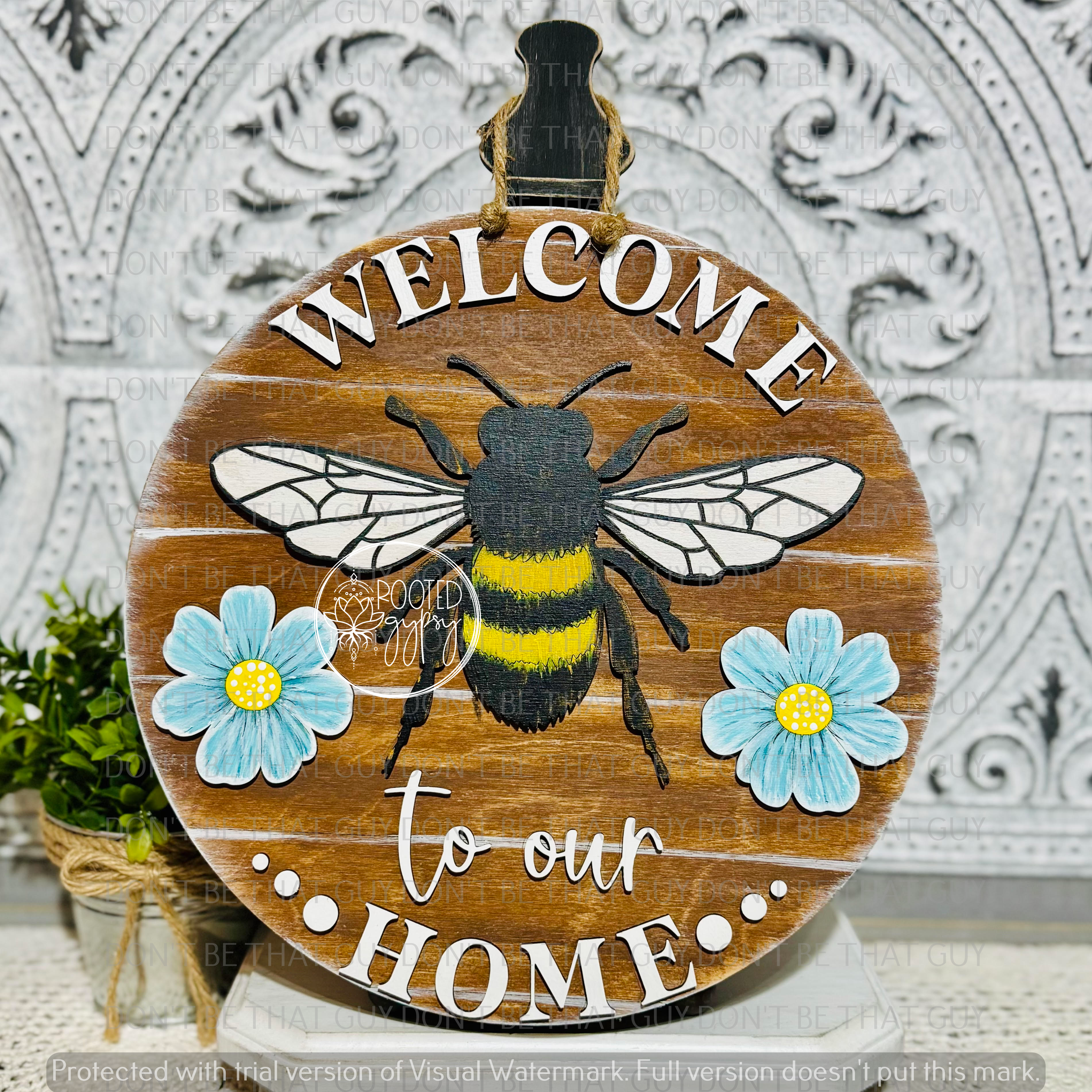 Welcome to Our Home Bee Door & Wall Decor
