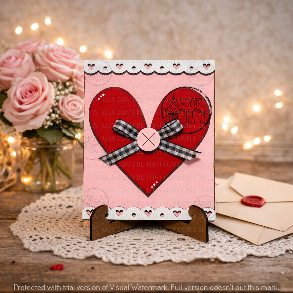 Valentine Heart Sign Shelf Sitter
