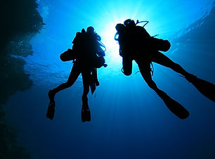 Silhouette of Scuba Divers