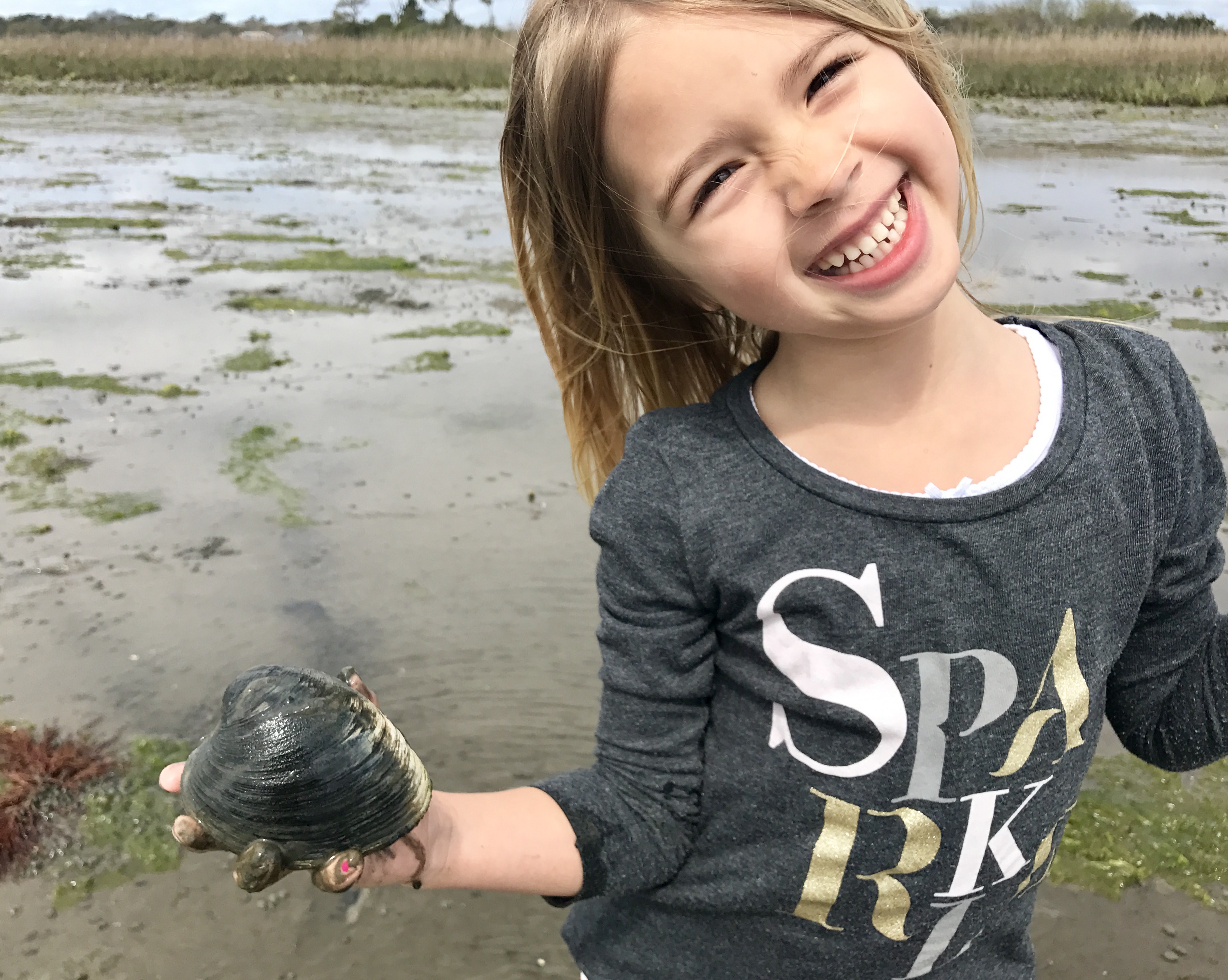 "I never catched a clam before!"