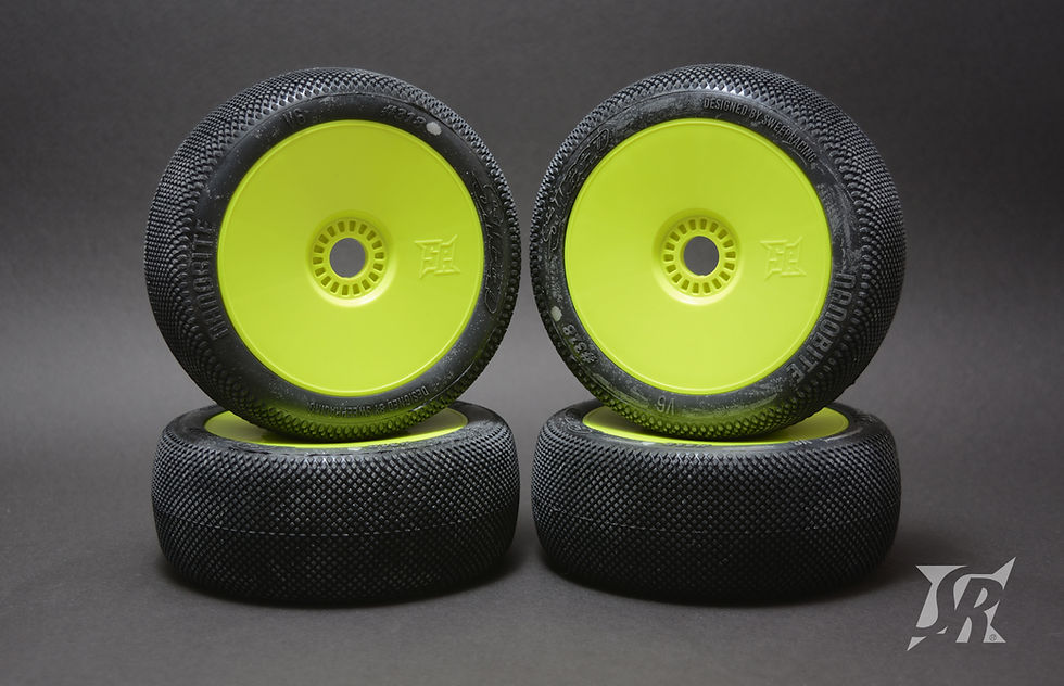 SWPY-318YMP Nanobite Yellow-M compound pre-glued 8th buggy tires (4pcs)