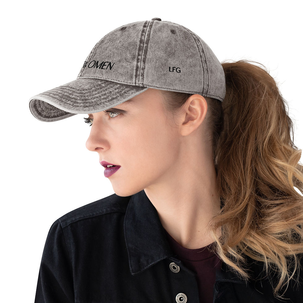 Thumbnail: #HypeWomen Vintage Cotton Twill Cap (light grey)