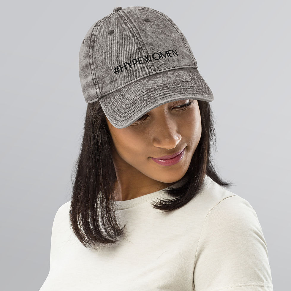 Thumbnail: #HypeWomen Vintage Cotton Twill Cap (light grey)