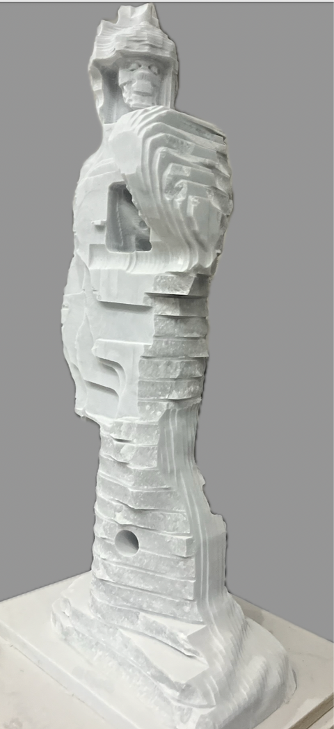 Abstracted figurative sculpture marble sculpture