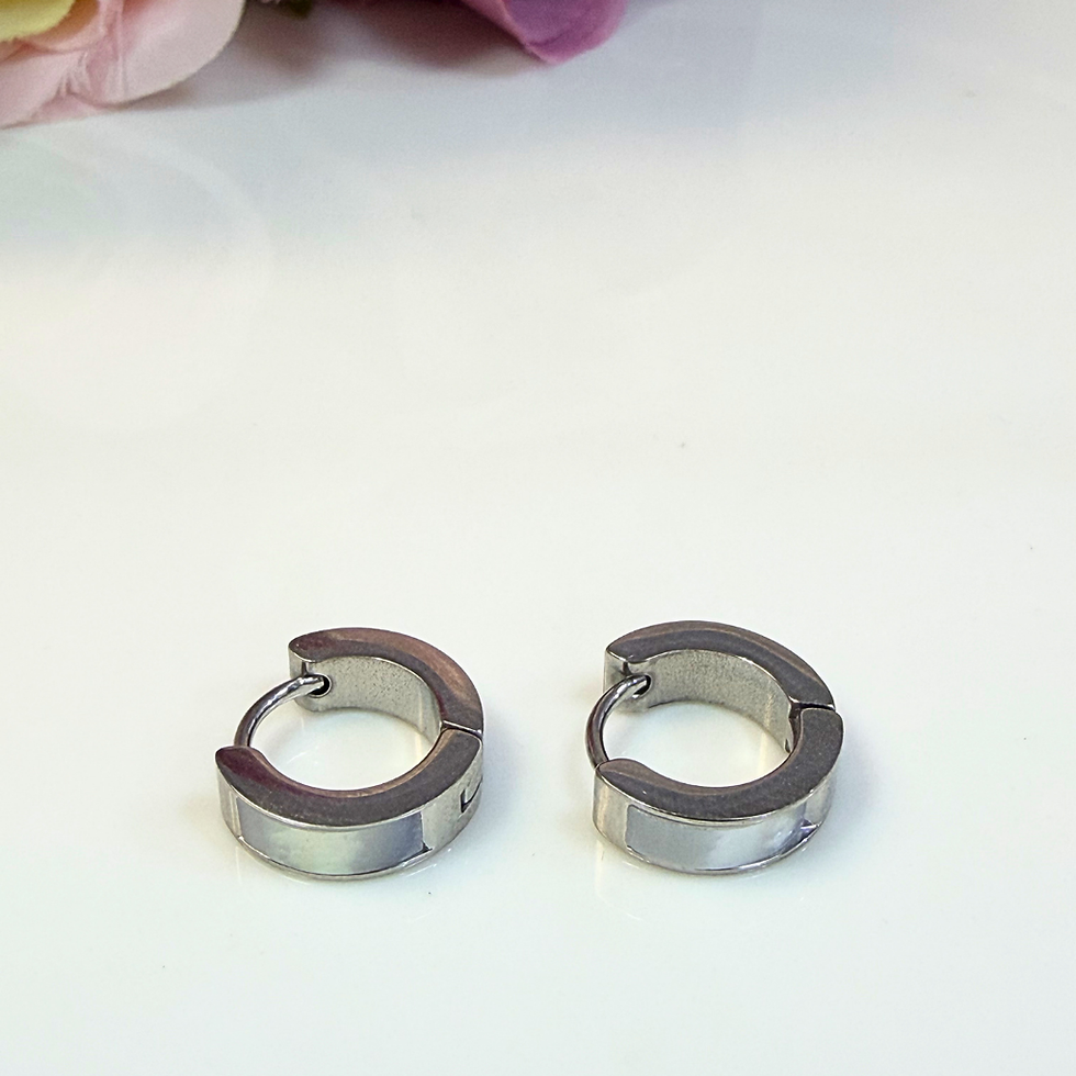 Miniatura: Huggie Madre Perla Plateada